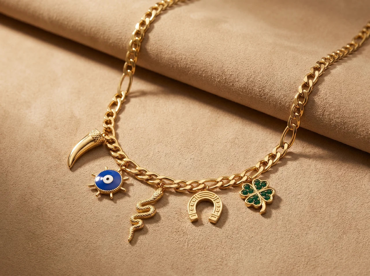 Lucky Me Gold Charm Necklace